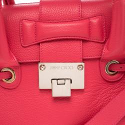 Jimmy Choo Pink Leather Small Rosalie Top Handle Bag