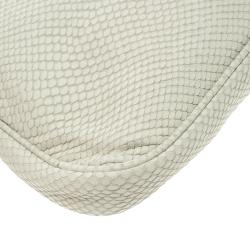 مملوكة مسبقًا Jimmy Choo Off White Python Embossed Leather and Python Trim Zulu Clutch