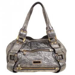 Jimmy Choo Metallic Leather Mahala Tote