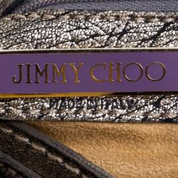 Jimmy Choo Metallic Leather Mahala Tote