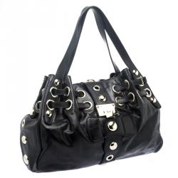 مملوكة مسبقًا Jimmy Choo Black Glazed Leather Riki Tote