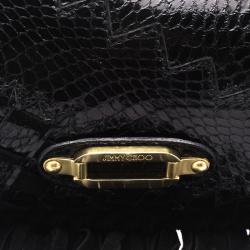 مملوكة مسبقًا Jimmy Choo Black Python Fringe Tita Convertible Clutch