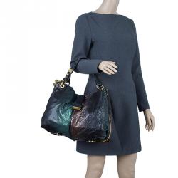 Pre Owned Jimmy Choo Two Shaded Python Ayse Shoulder Bag