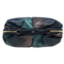 Pre Owned Jimmy Choo Two Shaded Python Ayse Shoulder Bag