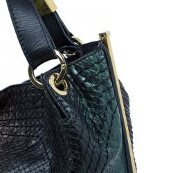 Pre Owned Jimmy Choo Two Shaded Python Ayse Shoulder Bag