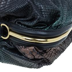 Pre Owned Jimmy Choo Two Shaded Python Ayse Shoulder Bag