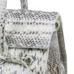 Pre Owned Jimmy Choo Cream Python Rosalie Convertible Satchel