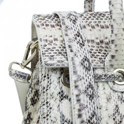 Pre Owned Jimmy Choo Cream Python Rosalie Convertible Satchel