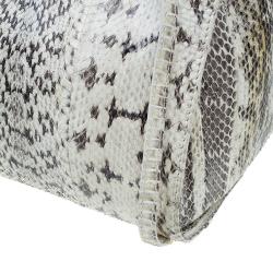 Pre Owned Jimmy Choo Cream Python Rosalie Convertible Satchel