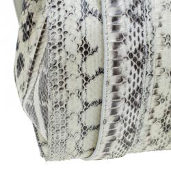 Pre Owned Jimmy Choo Cream Python Rosalie Convertible Satchel