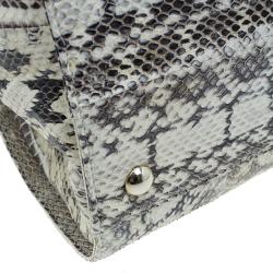 Pre Owned Jimmy Choo Cream Python Rosalie Convertible Satchel