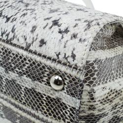 Pre Owned Jimmy Choo Cream Python Rosalie Convertible Satchel