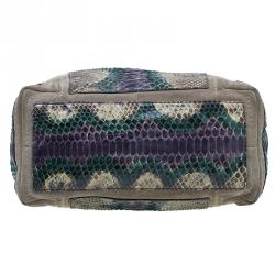 Pre Owned Jimmy Choo Tri Color Snakeskin Saba Hobo Bag