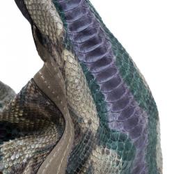 Pre Owned Jimmy Choo Tri Color Snakeskin Saba Hobo Bag