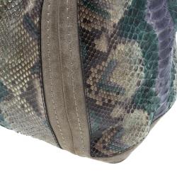 Pre Owned Jimmy Choo Tri Color Snakeskin Saba Hobo Bag