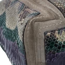 Pre Owned Jimmy Choo Tri Color Snakeskin Saba Hobo Bag