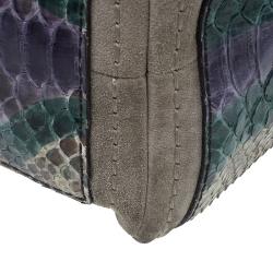 Pre Owned Jimmy Choo Tri Color Snakeskin Saba Hobo Bag