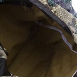 Pre Owned Jimmy Choo Tri Color Snakeskin Saba Hobo Bag