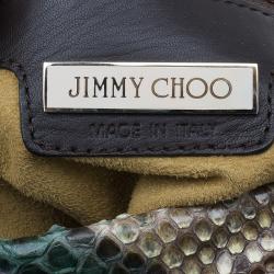 Pre Owned Jimmy Choo Tri Color Snakeskin Saba Hobo Bag