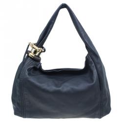 Pre Owned Jimmy Choo Black Leather XL Saba Hobo