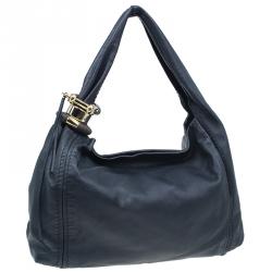 Pre Owned Jimmy Choo Black Leather XL Saba Hobo