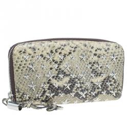Pre Owned Jimmy Choo Beige Python Wallet