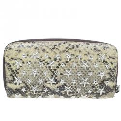 Pre Owned Jimmy Choo Beige Python Wallet