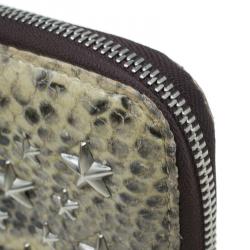 Pre Owned Jimmy Choo Beige Python Wallet