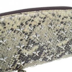 Pre Owned Jimmy Choo Beige Python Wallet