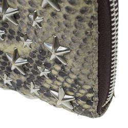 Pre Owned Jimmy Choo Beige Python Wallet