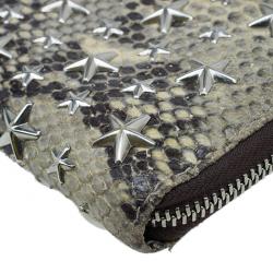 Pre Owned Jimmy Choo Beige Python Wallet