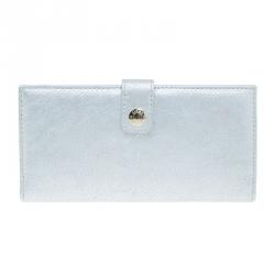 Pre Owned محفظة جيمي تشو فضي ميتالك وشعر حصان