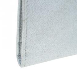 Pre Owned محفظة جيمي تشو فضي ميتالك وشعر حصان