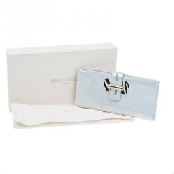 Pre Owned محفظة جيمي تشو فضي ميتالك وشعر حصان