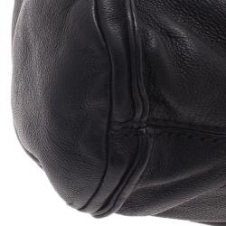 Pre Owned Jimmy Choo Black Leather Oversized Chain Zip Clutch