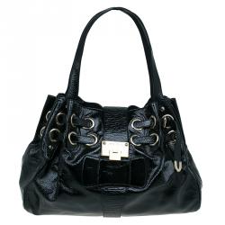 Jimmy Choo Crackled Patent Leather Large Riki Tote Bag