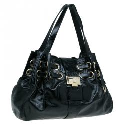 Jimmy Choo Crackled Patent Leather Large Riki Tote Bag