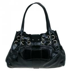 Jimmy Choo Crackled Patent Leather Large Riki Tote Bag