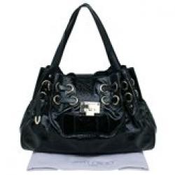 Jimmy Choo Crackled Patent Leather Large Riki Tote Bag