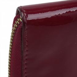 Jimmy Choo Red Patent and Pony Hair Trim Zip Around Wallet
