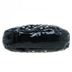 Pre Owned Jimmy Choo Black Patent Leather Small Star Studded Solar Hobo