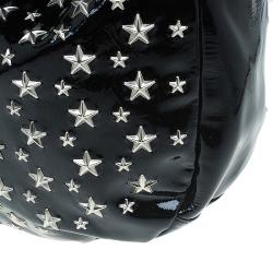 Pre Owned Jimmy Choo Black Patent Leather Small Star Studded Solar Hobo