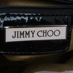 Pre Owned Jimmy Choo Black Patent Leather Small Star Studded Solar Hobo