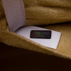 Pre Owned Jimmy Choo Beige Croc Embossed Leather Small Rosalie Top Handle Bag