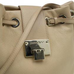 Pre Owned حقيبة جيمي تشو رينغو جلد بيج برباط