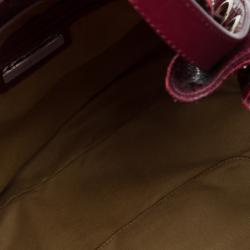 Jimmy Choo Burgundy Python Embossed Leather Riki Tote
