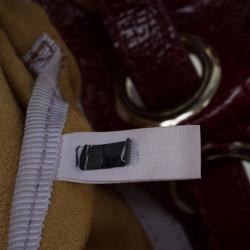 Jimmy Choo Burgundy Python Embossed Leather Riki Tote