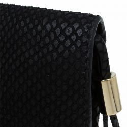 Pre Owned Jimmy Choo Black Snake Embossed and Snake Detail Sling Bag