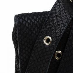 Pre Owned Jimmy Choo Black Snake Embossed and Snake Detail Sling Bag