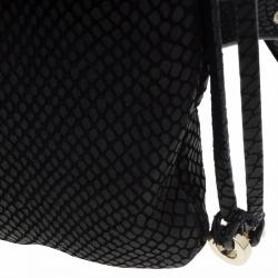 Pre Owned Jimmy Choo Black Snake Embossed and Snake Detail Sling Bag